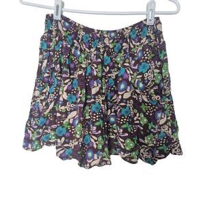Arizona Brown Floral Ruffle Skort Pockets Boho Y2K Kids Size XL 16
